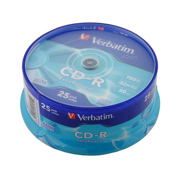 Лазер диск Verbatim CD-R 700МБ 52x Extra Protection Cake box 25 шт.