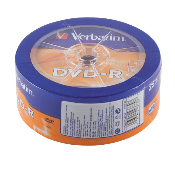 Лазер диск Verbatim DVD-R 4.7 Gb 16х Bulk 25 шт.