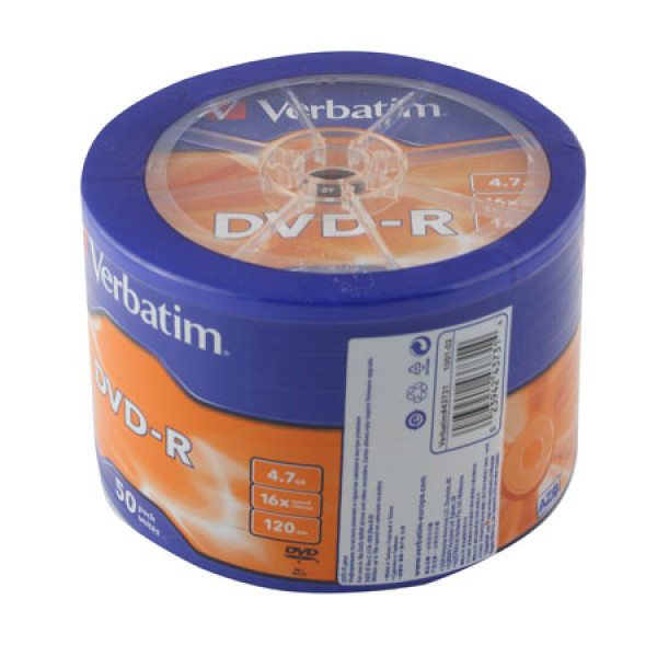 Лазер диск Verbatim DVD-R 4.7 Gb 16х Bulk 50 шт.