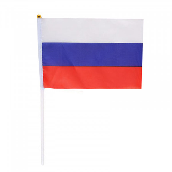 Флаг России полиэфир 14*20см с флагштоком KLERK 183168