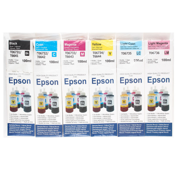 Чернила EPSON T66/Т67 L-серия 6 цветов (6*100 мл.) (ориг.упаковка)