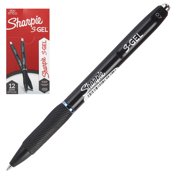 Ручка гел авт 0,7 черный корп SHARPIE S-GEL 2136600 син к/к