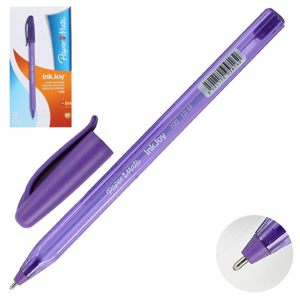 Ручка шар 1,0 игольч трехгран тонир корп InkJoy 100 Cap однораз S0977330 фиолет к/к