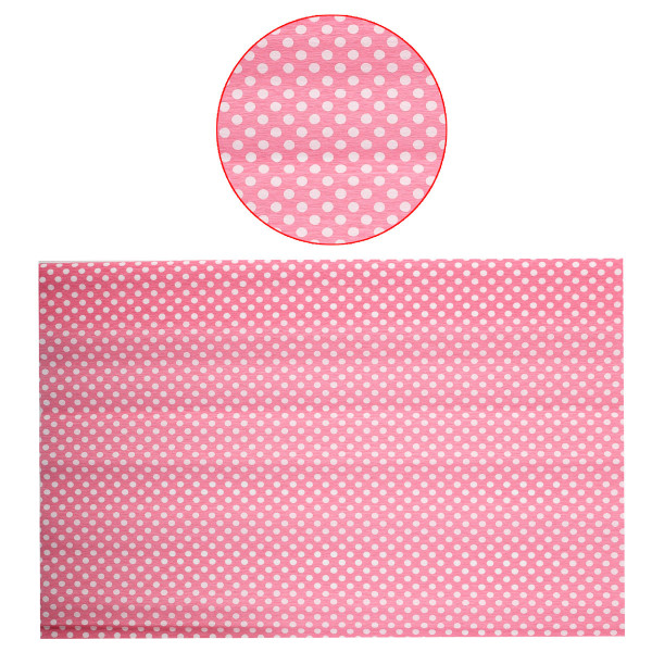 Бумага креповая в рулонах "Werola" 50х200 точки белые на розовом, 32 г/м2, растяжение 50% арт. 14042-1110