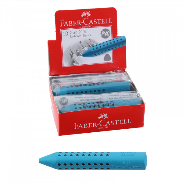 Ластик трехгранный 90*15*15 Grip 2001 каучук Faber-Castell 187124 бирюзовый