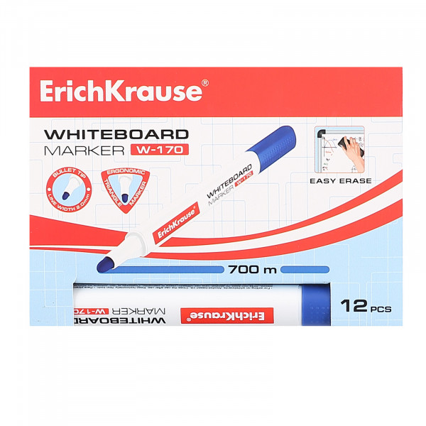 Маркер для досок ErichKrause® W-170, цвет чернил синий