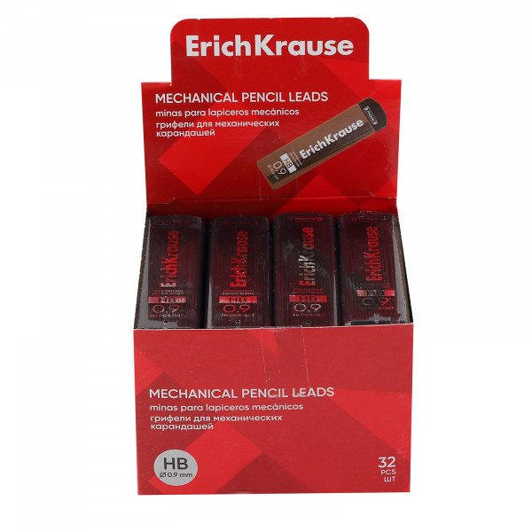 Грифели ErichKrause для мех.карандашей 0,9мм HB