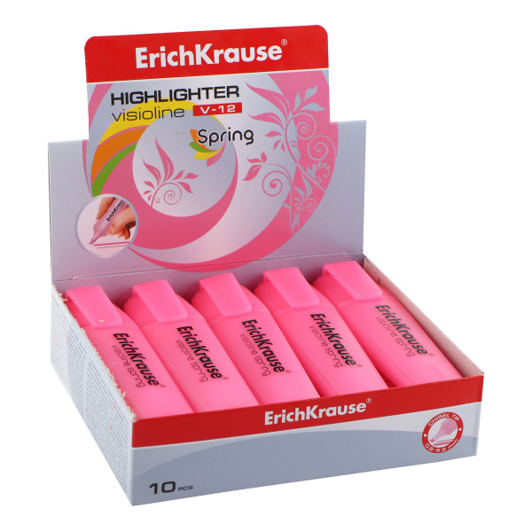 Текстовыделитель ERICH KRAUSE Visioline V-12 Spring 50509 розовый