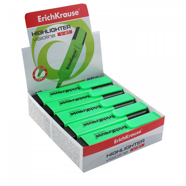 Текстовыделитель зеленый 0.6-5мм ERICH-KRAUSE Visioline V-21 56911 скошенный