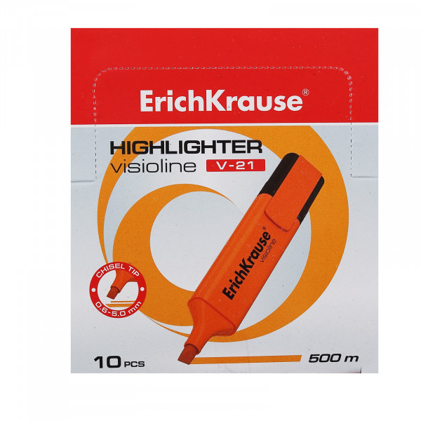 Текстовыделитель оранжевый 0.6-5мм ERICH-KRAUSE Visioline V-21 56913 скошенный