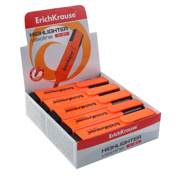 Текстовыделитель оранжевый 0.6-5мм ERICH-KRAUSE Visioline V-21 56913 скошенный