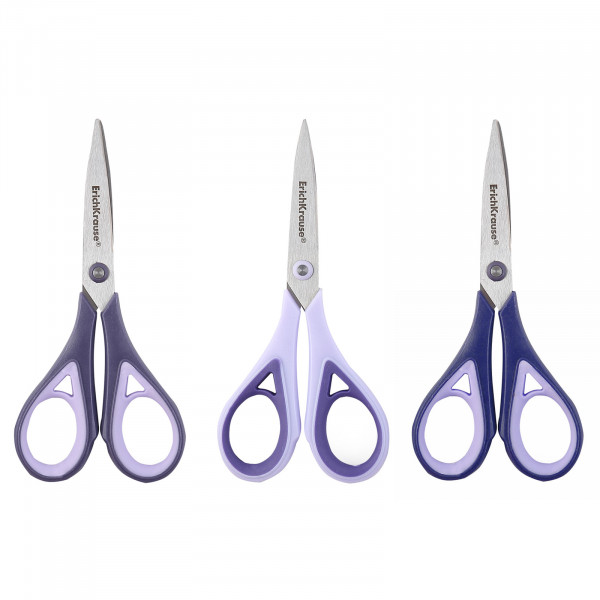 Ножницы офисные 160мм ERICH KRAUSE Endeavor Lavender 56926 ассорти