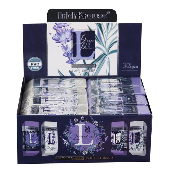 Ластик ERICH KRAUSE 56958 Lavender 32шт/уп