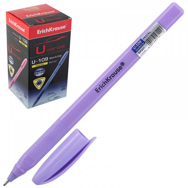 Ручка шариковая U-109 Stick and Grip Pastel 1.0 синий