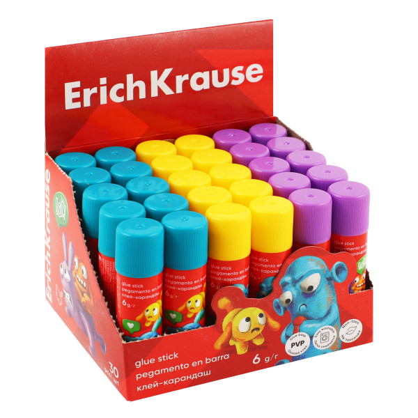 Клей-карандаш 6гр. "Erich Krause" Jolly Friends