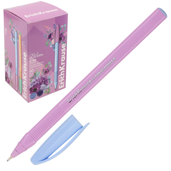 Ручка шар 1.0мм синяя ERICH KRAUSE U-108 61020 Pastel Bloom