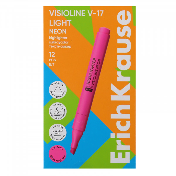 Текстмаркер Erich Krause Visioline V-17 Light Neon розовый