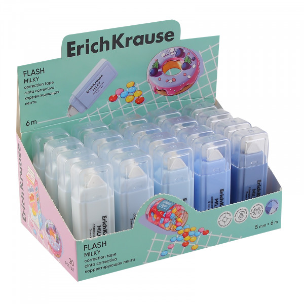 Корректирующая лента 5мм*6м ERICH KRAUSE 65020 Flash Milky