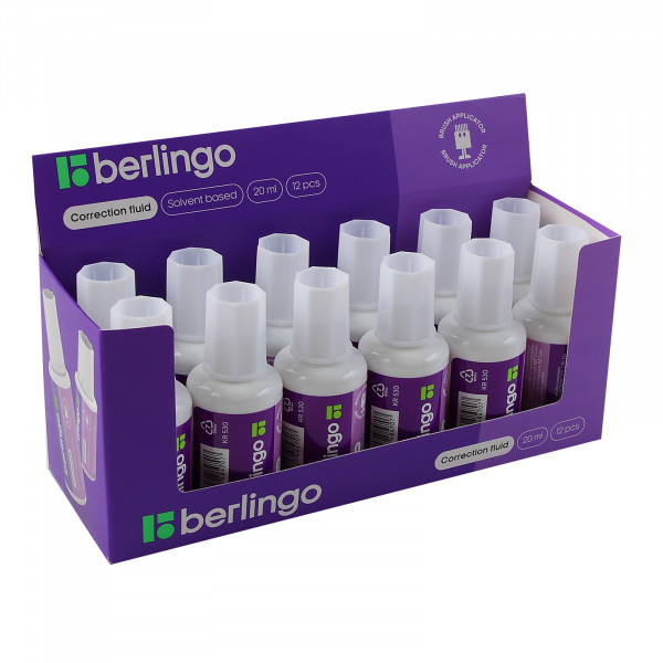 Корректирующая жидкость 20мл Berlingo спирт/кисть KR530