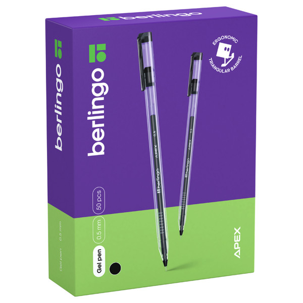 Ручка гелевая Berlingo Apex 0,5мм черная