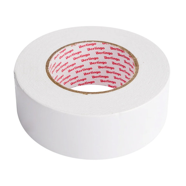 Клейкая лента двустор. Berlingo, 50мм*8м, на вспененной основе, 1мм