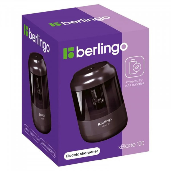Точилка эл. Berlingo "xBlade 100" 1 отверстие, с контейнером