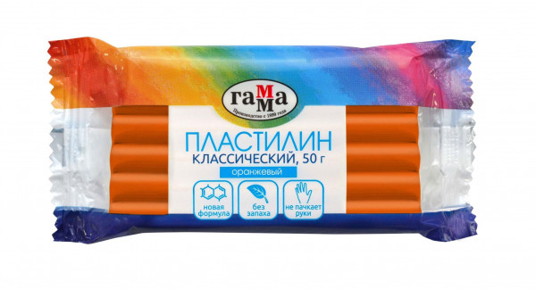 Пластилин "Гамма Классический" оранжевый (50 гр) 1/60 арт. 270818_11