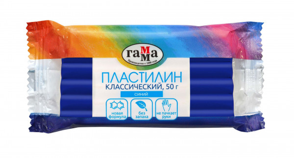 Пластилин "Гамма Классический" синий (50 гр) 1/60 арт. 270818_13