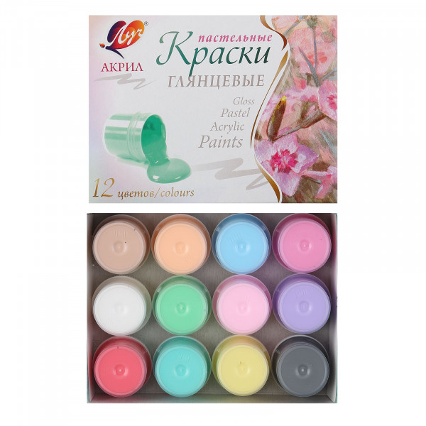 Краски акриловые 12цв 20мл Луч 31С 2012-08 пастельные