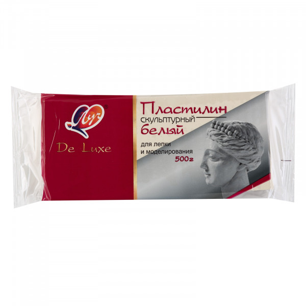 Пластилин скульптурный 500г Луч Люкс 34С 2244-08 Белый