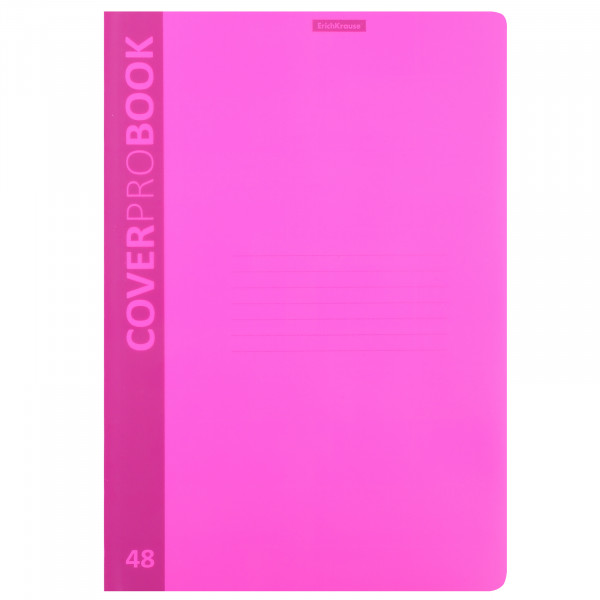 Тетрадь А4 48л пласт обл ERICH KRAUSE 48224 CoverPrо Neon розовая