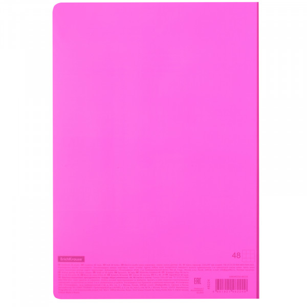Тетрадь А4 48л пласт обл ERICH KRAUSE 48224 CoverPrо Neon розовая