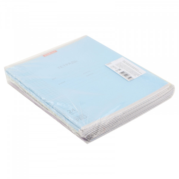 Тетрадь 24л. кл. с пласт обл. Классика, ассорти