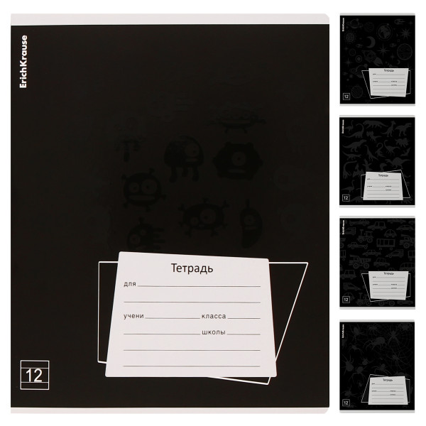 Тетрадь 12л. лин. Erich Krause Black Pattern