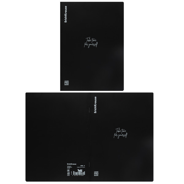 Тетрадь 48 л.кл. А4 CoverPro, пластик обл. черный