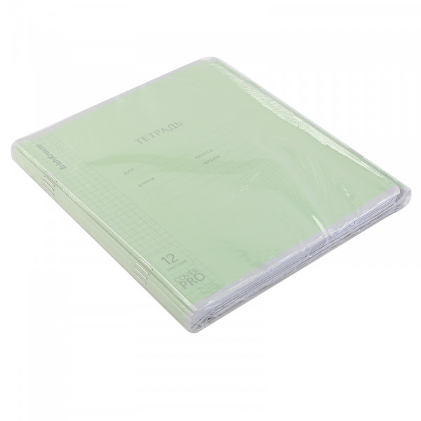 Тетрадь 12л. кл. Классика зеленая пласт.