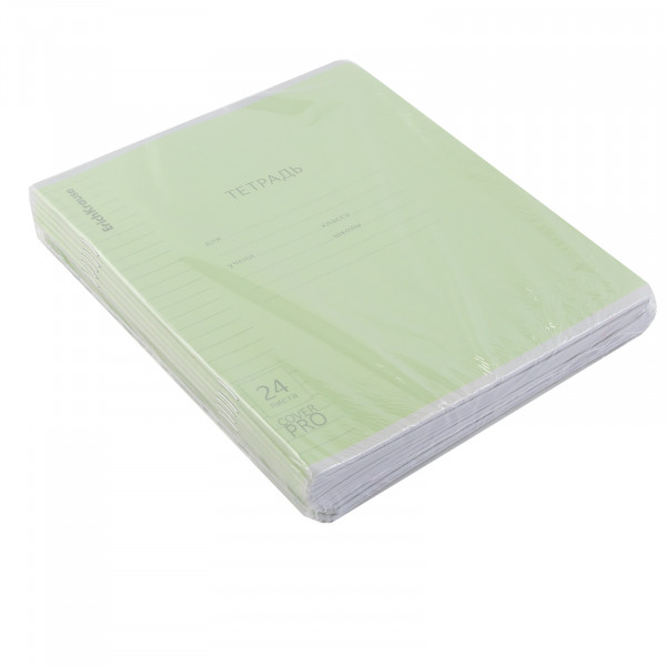 Тетрадь 24л. лин. с пласт обл. Классика, зеленая