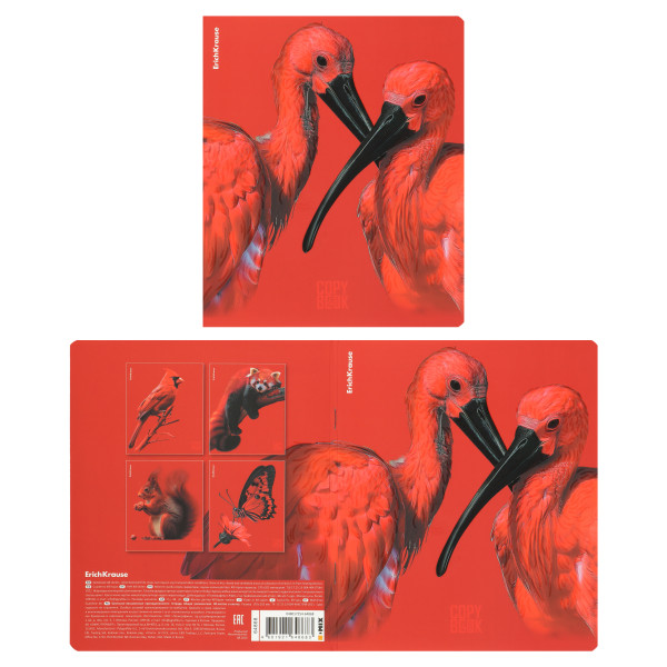 Тетрадь 48л. кл. Scarlet, ламин. soft-touch+выборочный Уф-лак Mix-pack