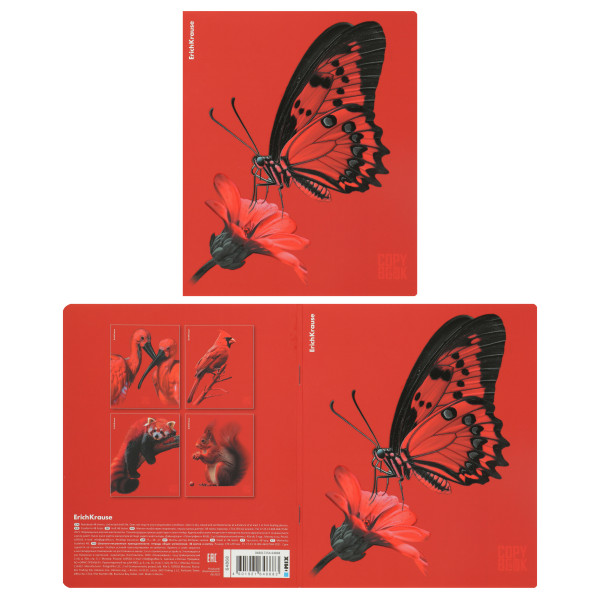 Тетрадь 48л. кл. Scarlet, ламин. soft-touch+выборочный Уф-лак Mix-pack