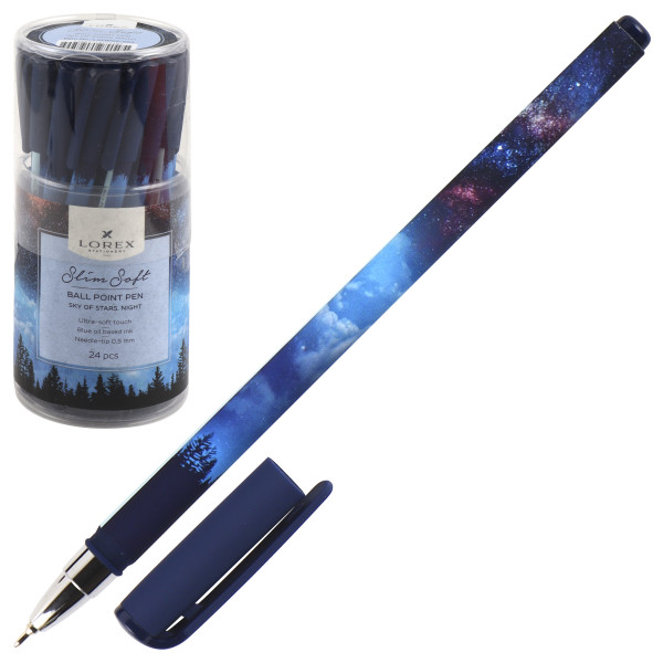 Ручка шар масл 0.5мм LOREX SKY OF STARS.NIGHT Slim Soft LXOPSS-SS2
