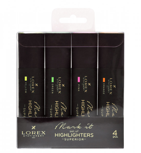 Набор текстовыделителей 1-5мм 4шт LOREX LXHLMT-S4 Mark it SUPERIOR