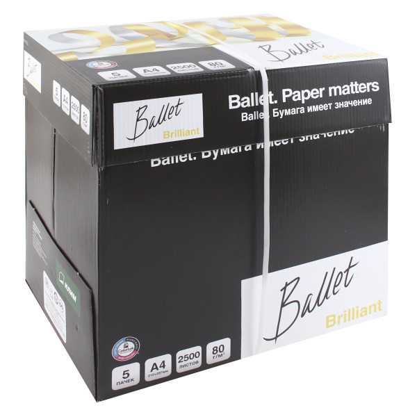 Бумага класс A+ BALLET BRILLIANT, 80г/м2, 500 л.,ColorLok, International Paper, белизна 168% (CIE), BALBR080X501