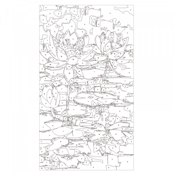 Набор для творчества Картина по номерам на свертке  ЛОТОСЫ,