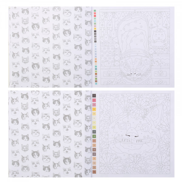 Раскраска. Серия "Картины по номерам" арт. 71479 КОТЫ-МЕМЫ /