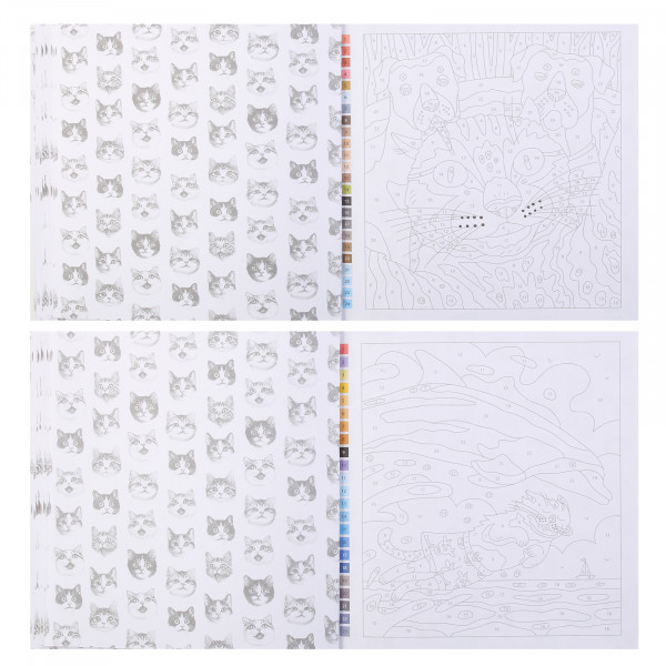 Раскраска. Серия "Картины по номерам" арт. 71479 КОТЫ-МЕМЫ /