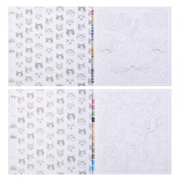 Раскраска. Серия "Картины по номерам" арт. 71479 КОТЫ-МЕМЫ /