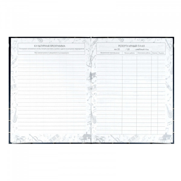 Дневник для муз. школы "Объемные ноты" 48л. тв. обл.