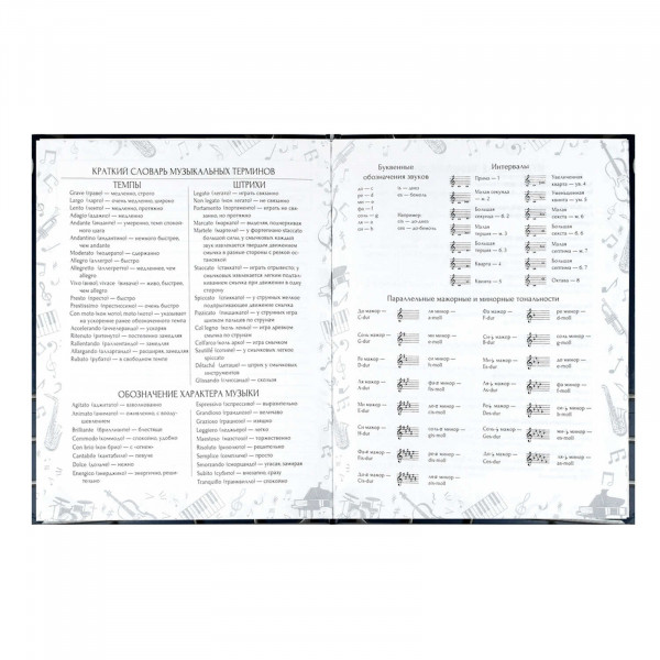 Дневник для муз. школы "Объемные ноты" 48л. тв. обл.