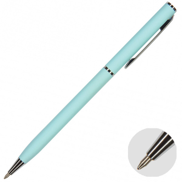 Ручка Palermo шариковая автоматическая,нежно-голубой мет. корпус 0,7мм синяя