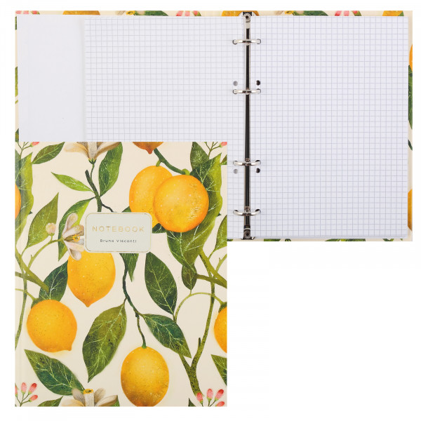 Тетрадь СО СМЕН. БЛОКОМ 80Л. "FLORA.PARADISE.LEMONS" на кольцах
